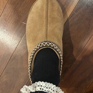UGG Tan Moccasins with Beaded Trim
